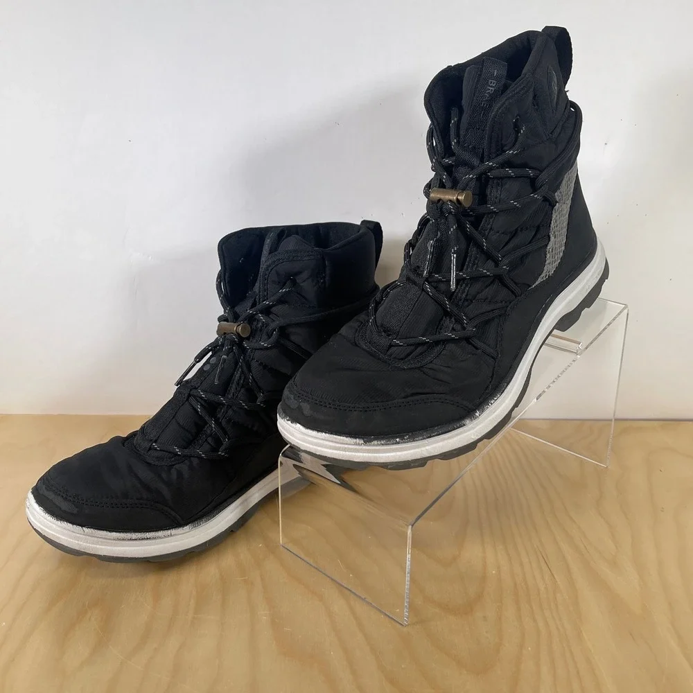 Ryka Plush Fit Black Nylon Lace‎ Up Ankle Boots Womens Size 8.5M
